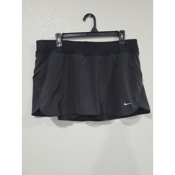 Nike Dri-Fit Women's Skort size XL Black‎ Elastic Waist Skirt #p3 - Picture 1 of 4